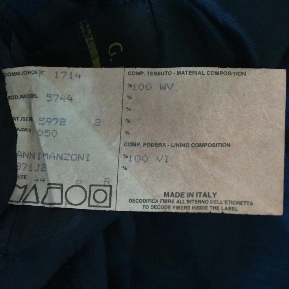 G. Mazoni‎ 44R Herringbone Loro Piana Super 120s Italy Blazer Jacket Sport Coat